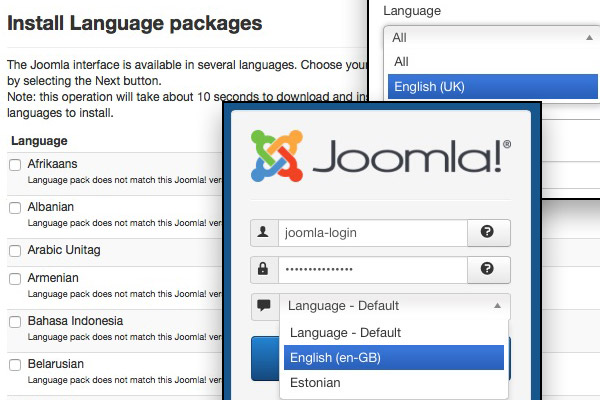 на Joomla язык