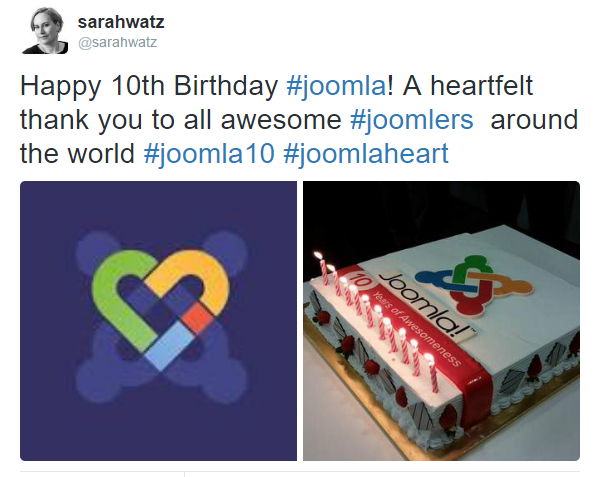 Sarah Watz shares joomlaheart and birthday cake