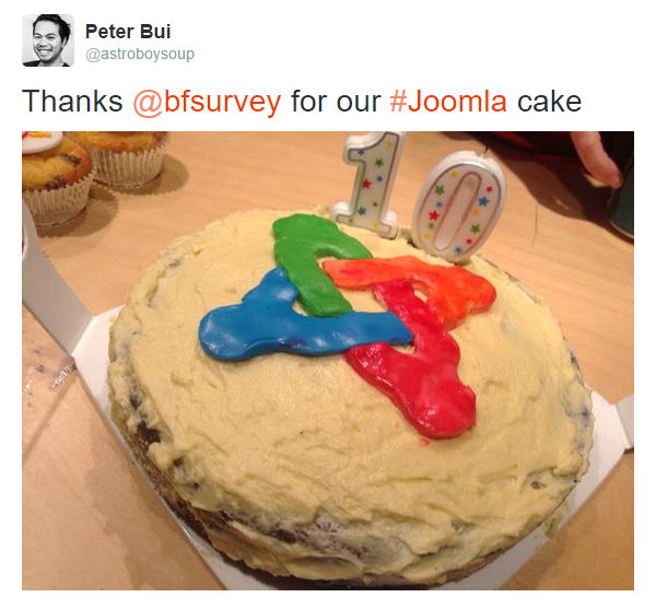 tim plummer joomla 10 birthday cake