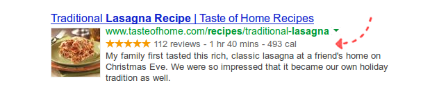 Google Rich Snippets SERP example