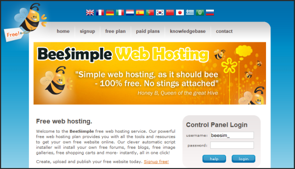 Free web hosting services | BeeSimple's screenshot