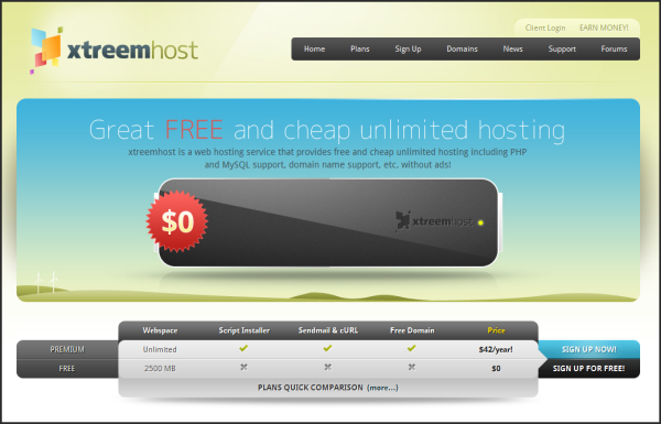 Free web hosting services | Xtreemhost's screenshot