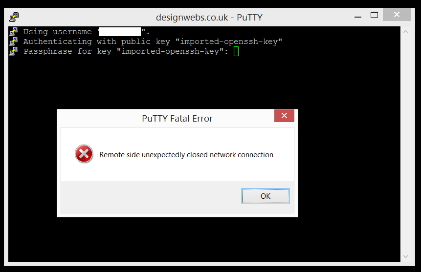 putty error