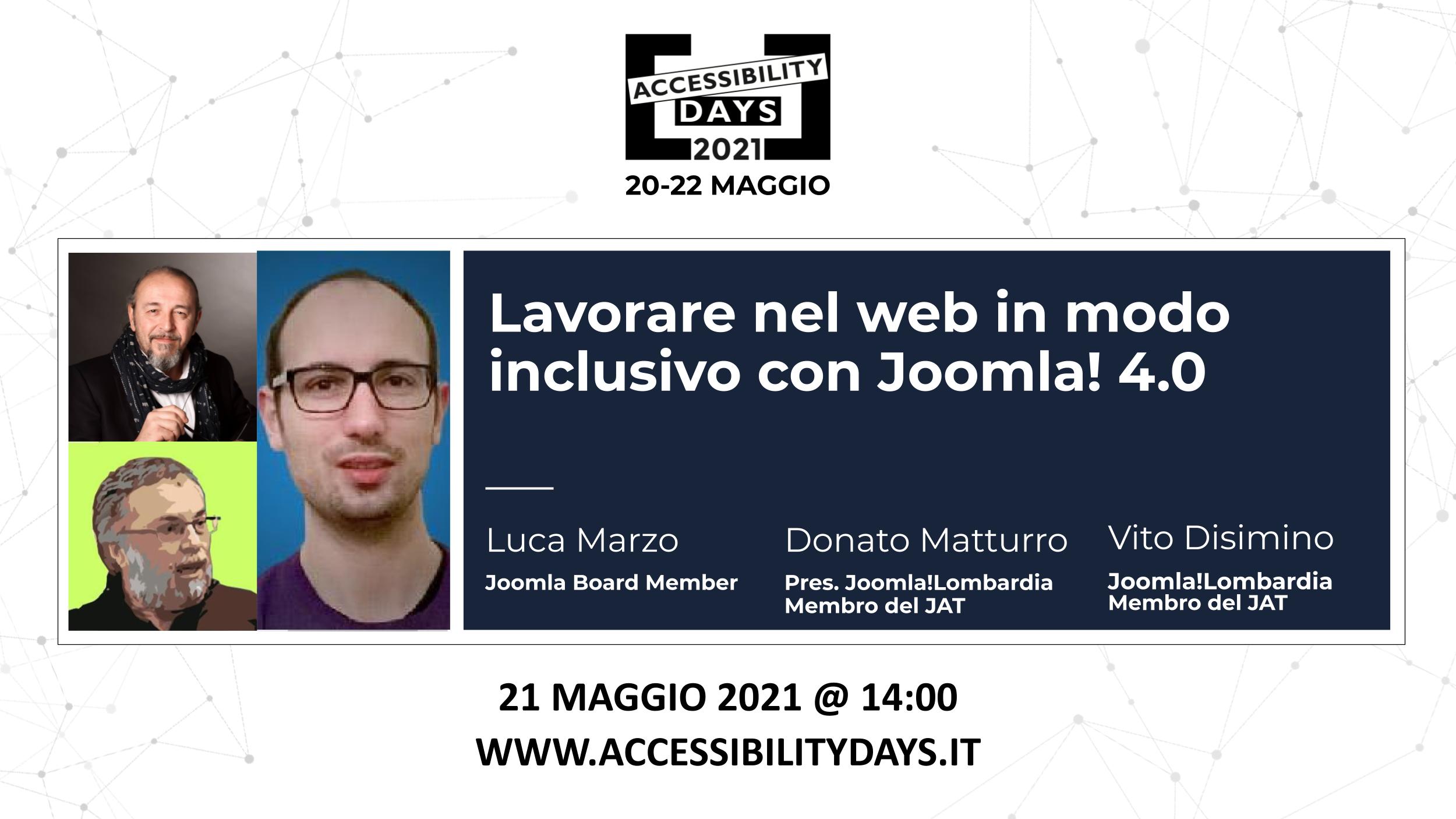 Lavorare nel web in modo inclusivo con Joomla 4.0 Donato Matturro