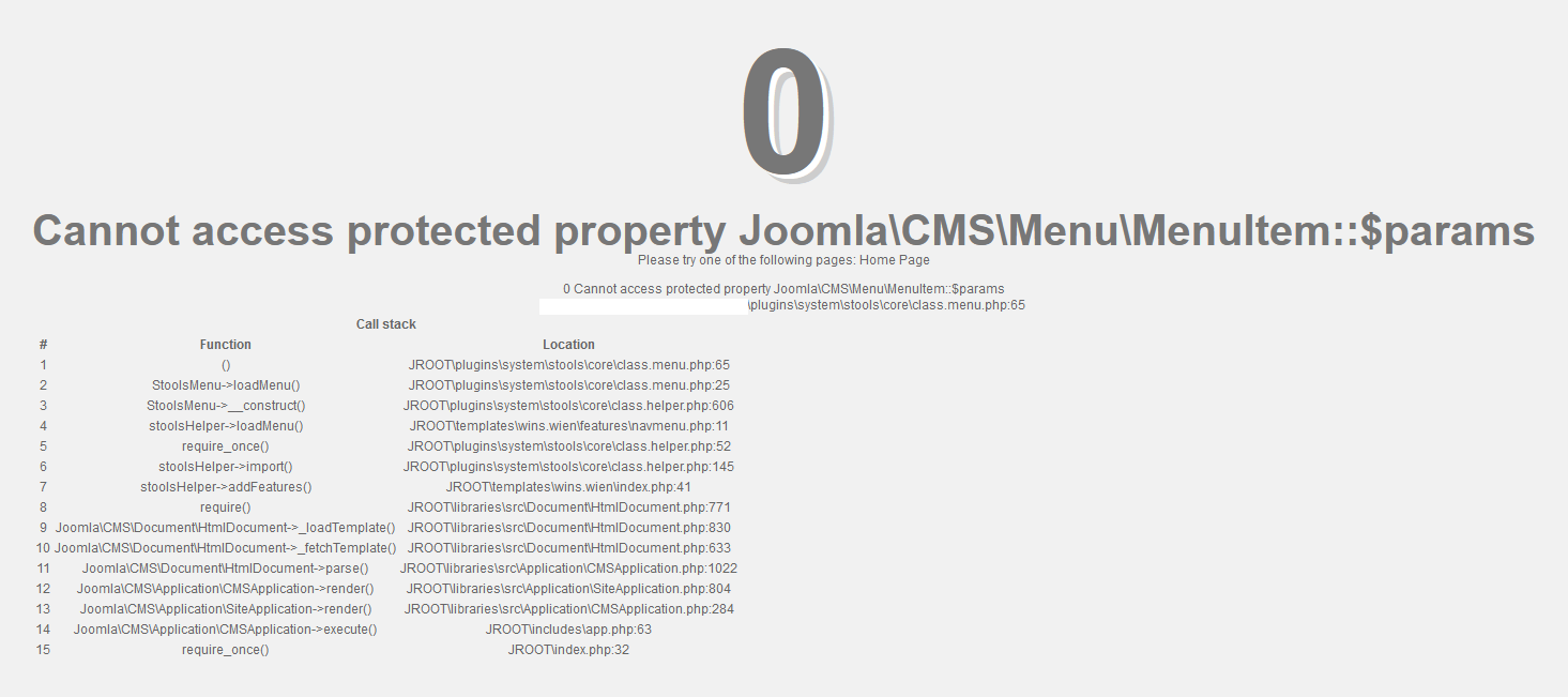 Cannot access protected property
