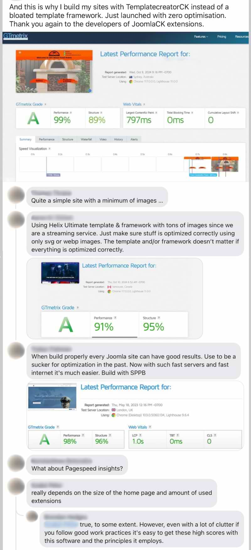 A conversation about Joomla core, vs TemplateCreatorCK vs frameworks