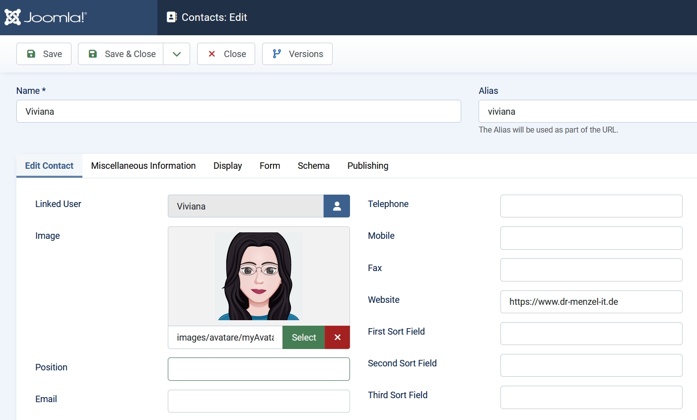 Screenshot from contact