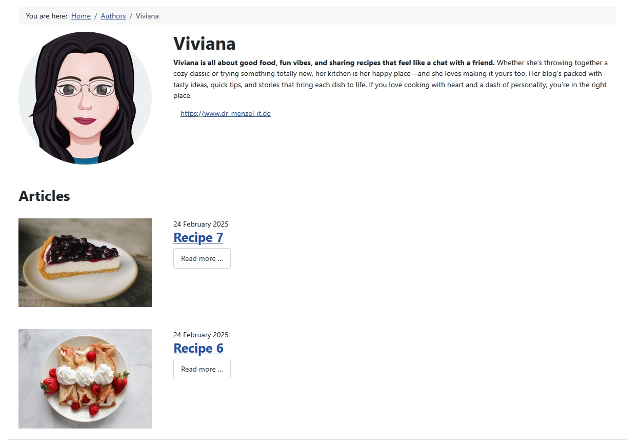 Final view of the author's page