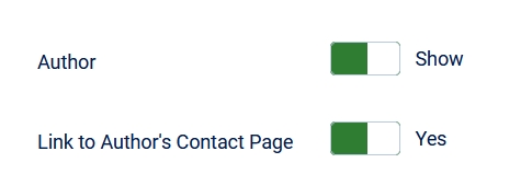 Screenshot from the options to link the author