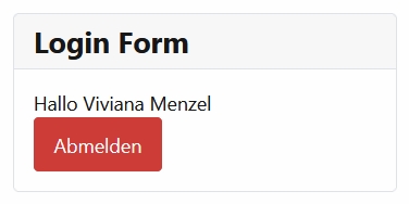 Screenshot of the login module with card layout