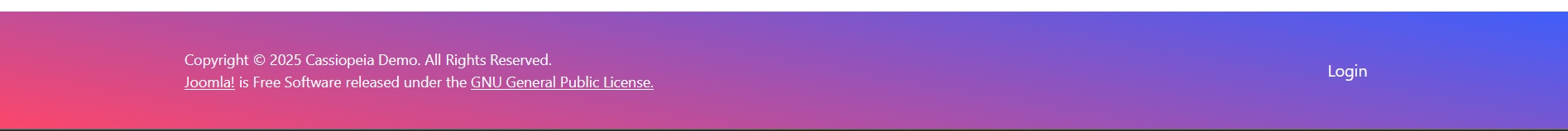 Cassiopeia footer with new gradient