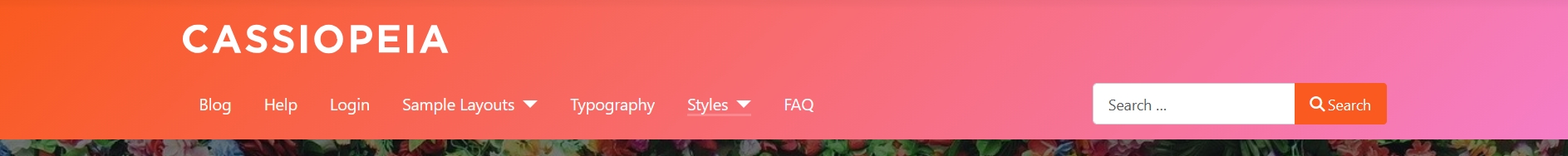 Cassiopeia header with a new gradient