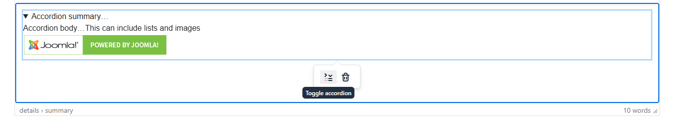 TinyMCE with accordion