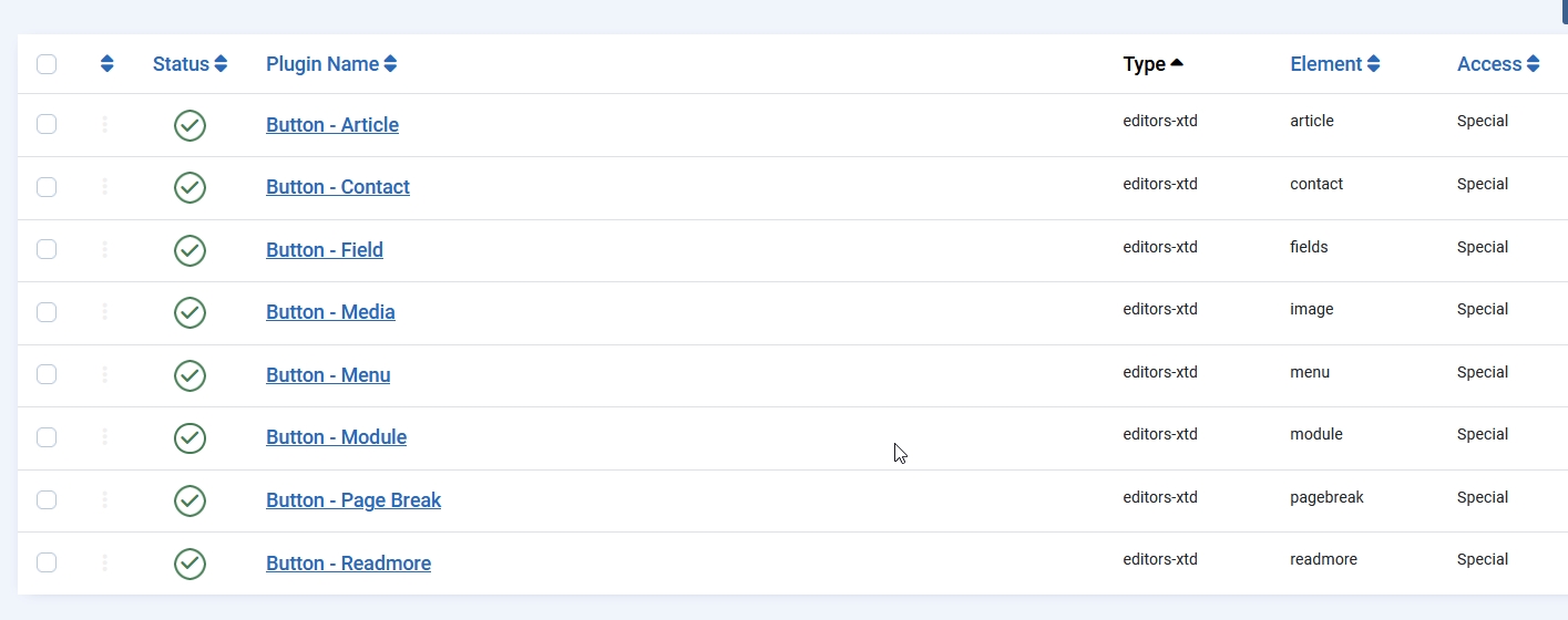Button plugins in backend