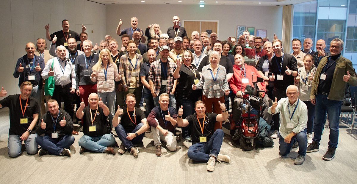 Group photo of the visitors, presenters and organisers of the JoomlaDays Netherlands