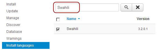 select language swahili