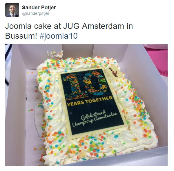 Joomla Birthday cake at JUG Amsterdam