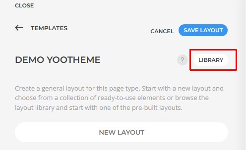 Access the YOOtheme Pro Library