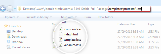 А Joomla 3.0 использует LESS