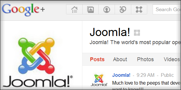 Joomla on Google+
