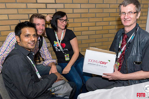 Saurabh Shah, David Hurley , Danuta Idzik and Stefan Wajda at JoomlaDay Poland 2014