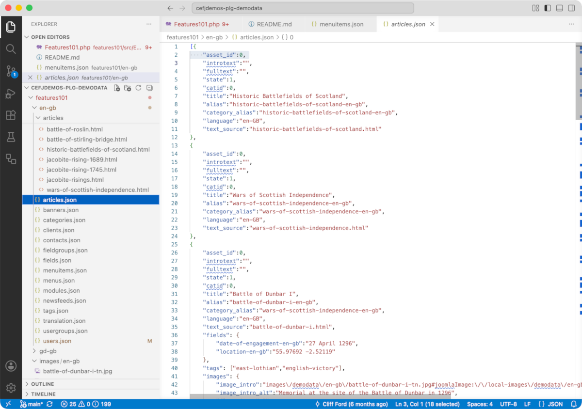 Screenshot showing the plugin structure in VSCode