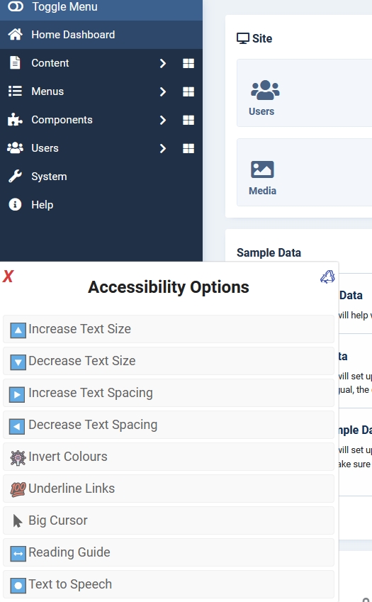 accessibility features open